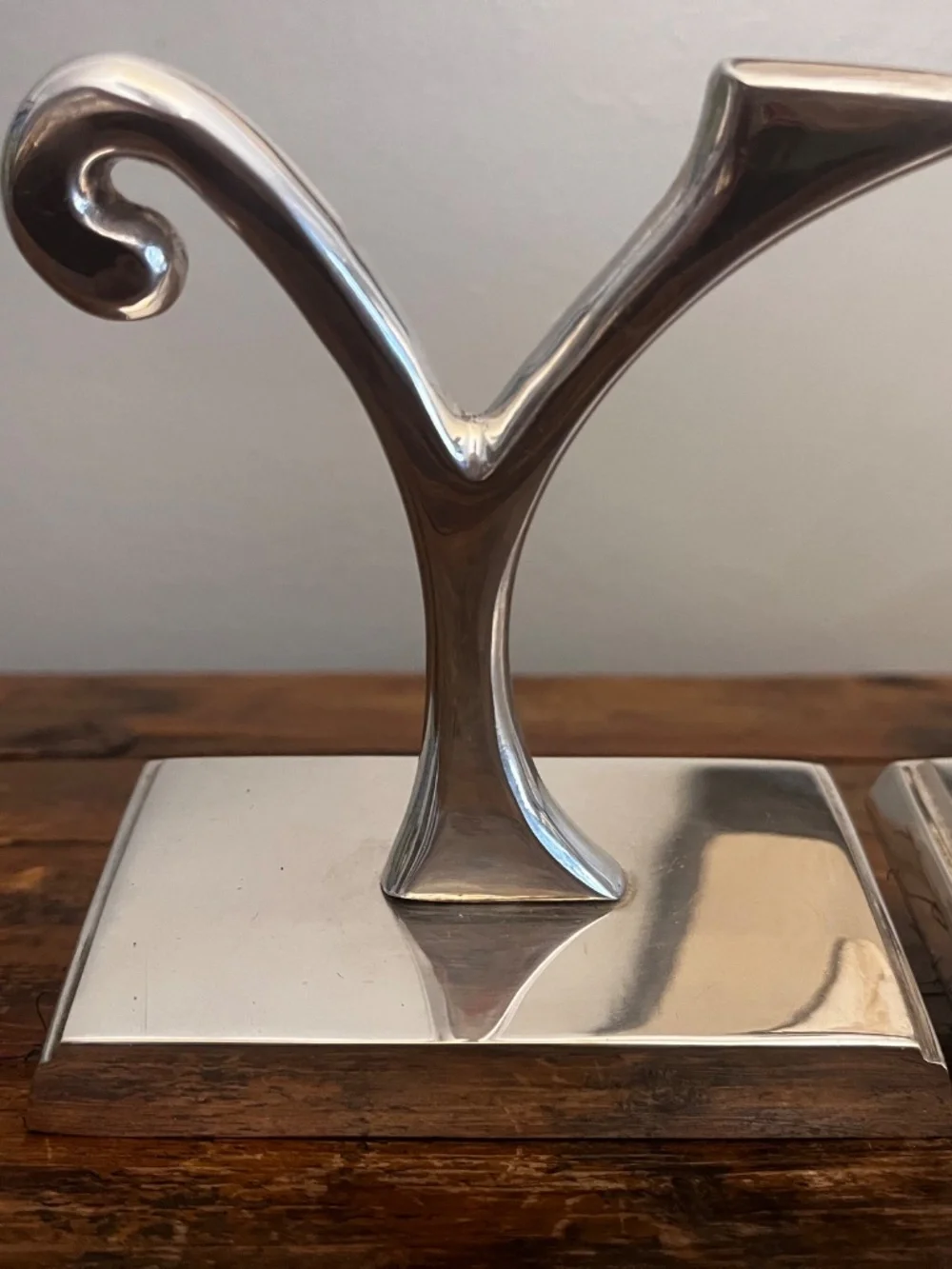 Vintage Pottery Barn JOY Stocking Holders Set of 3 | Heavy 2 lb Silverplate